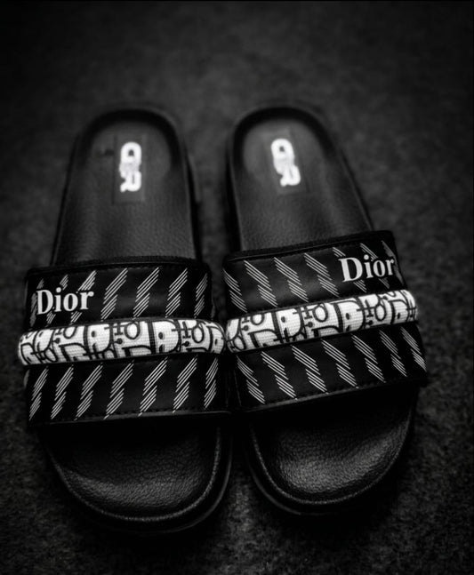 Deor Style Black Printed Slides for Men – Premium Design