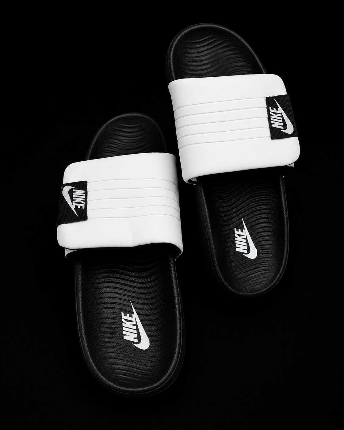 Nike Style Grey & Black & White  Slides for Men