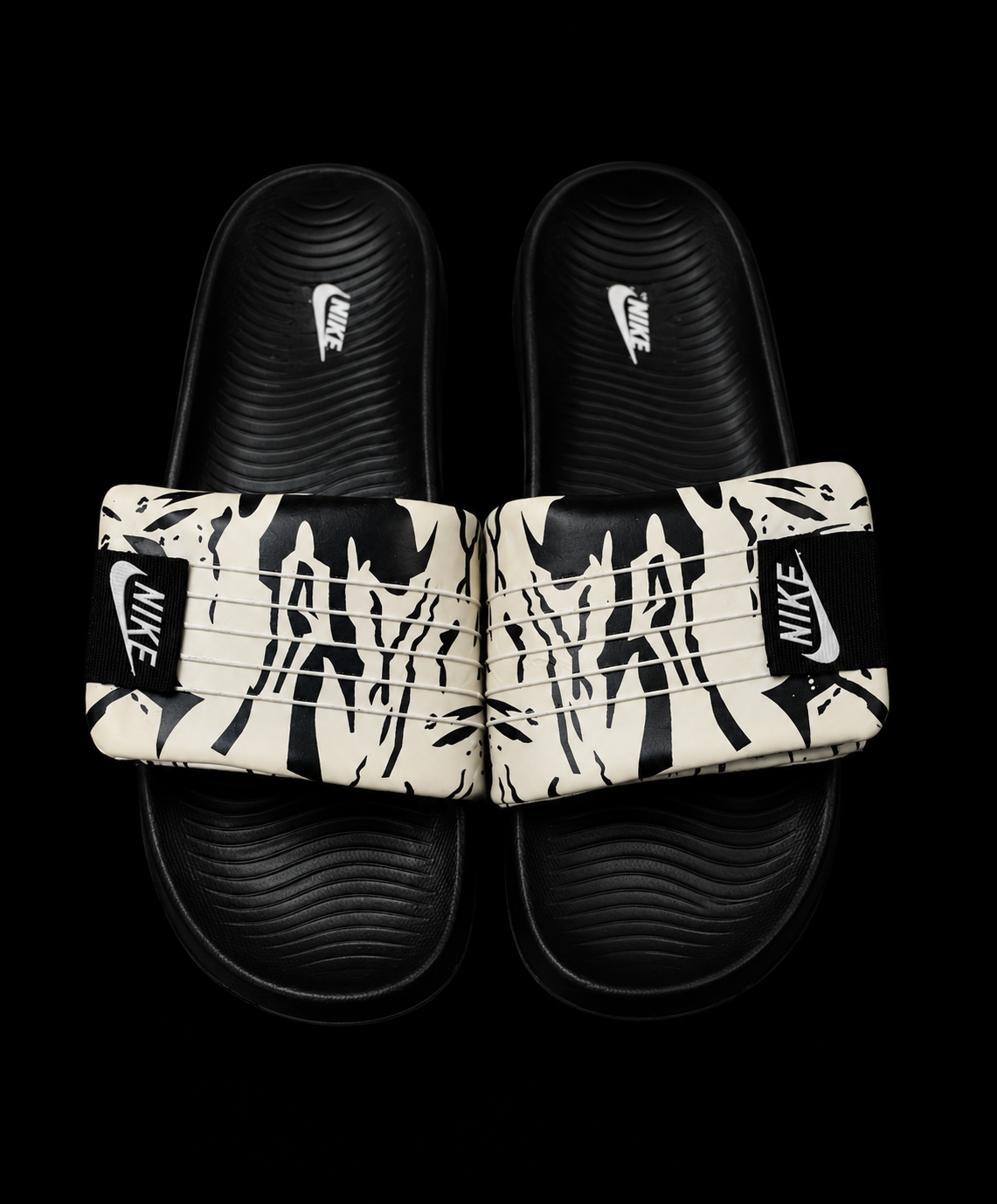 Nike Style Grey & Black & White  Slides for Men