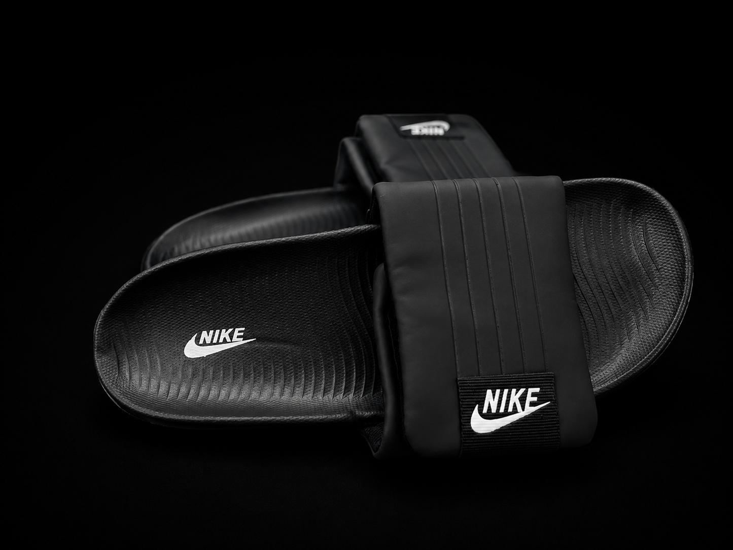 Nike Style Grey & Black & White  Slides for Men