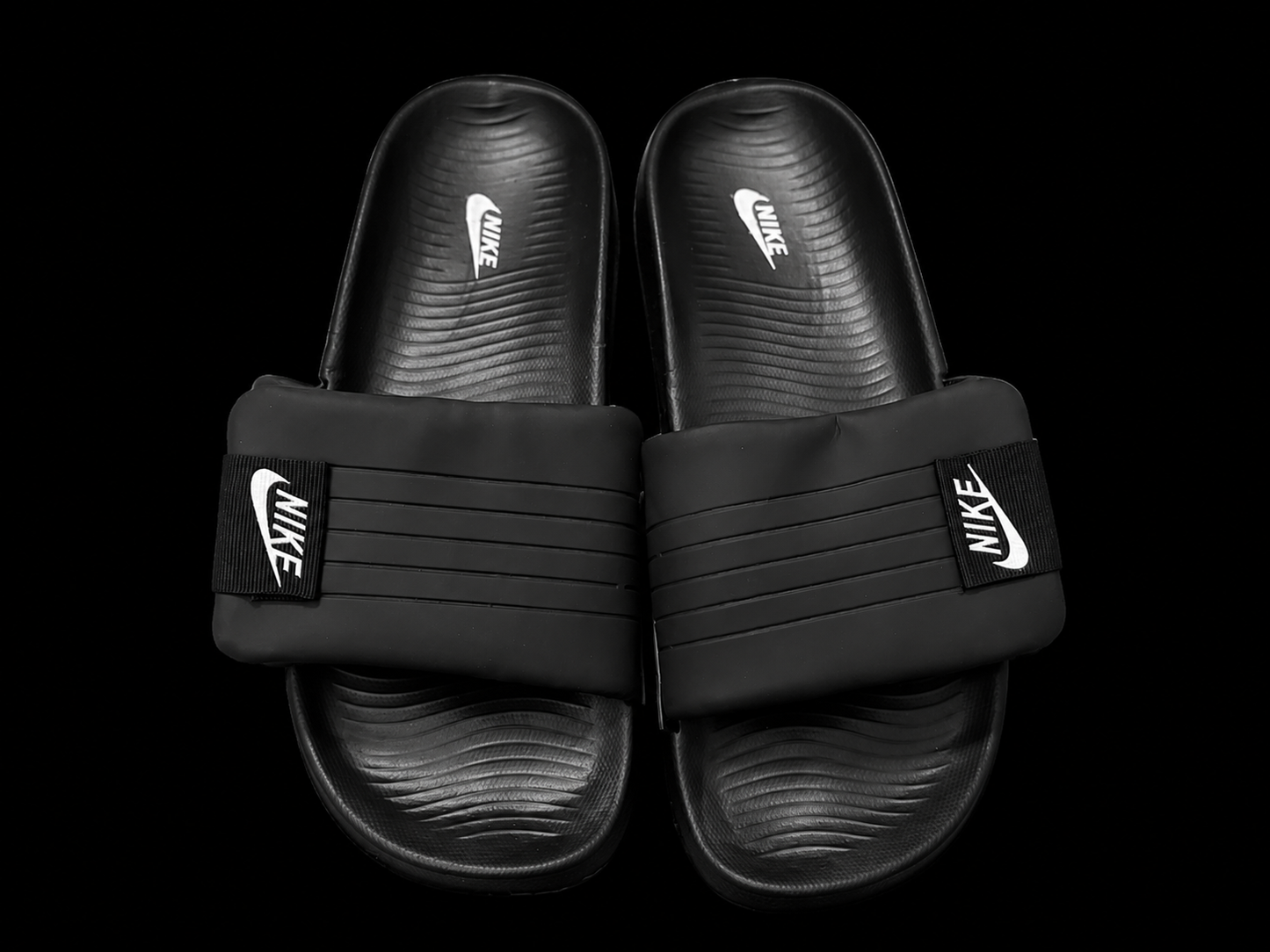 Nike Style Grey & Black & White  Slides for Men