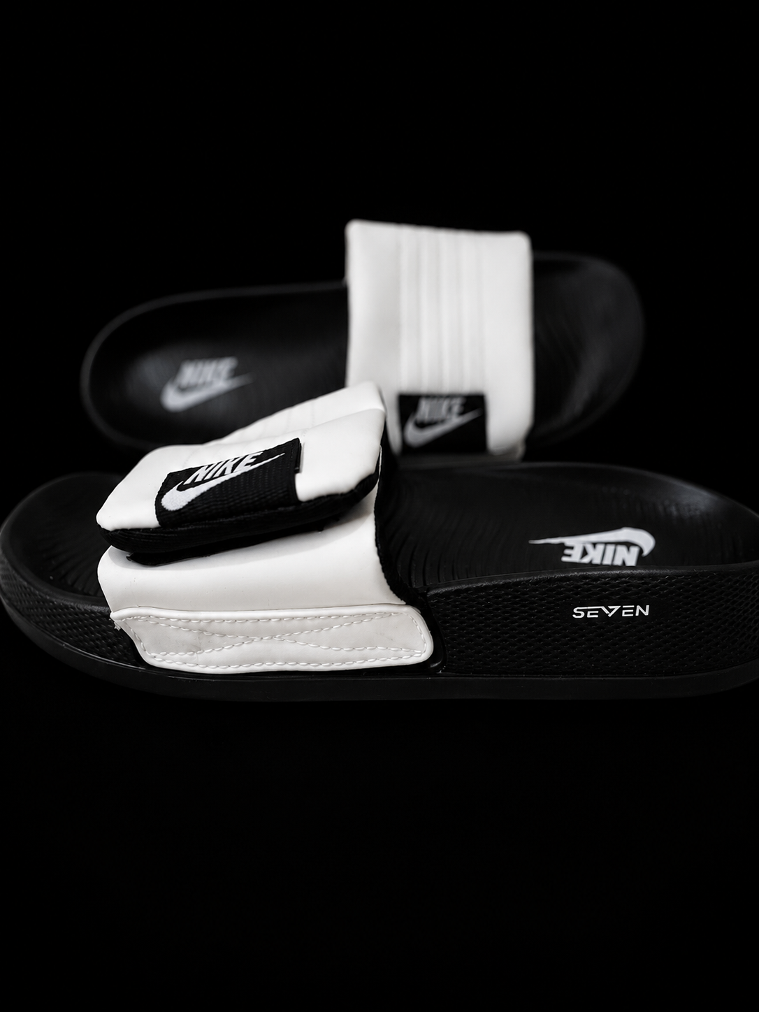 Nike Style Grey & Black & White  Slides for Men