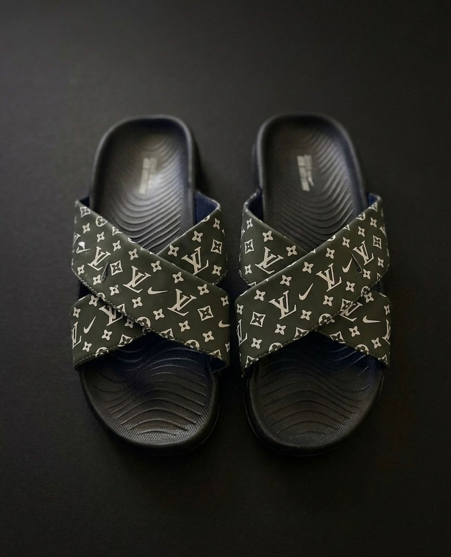Premium Cross Strap Comfort Slides - White Black | Men & Women