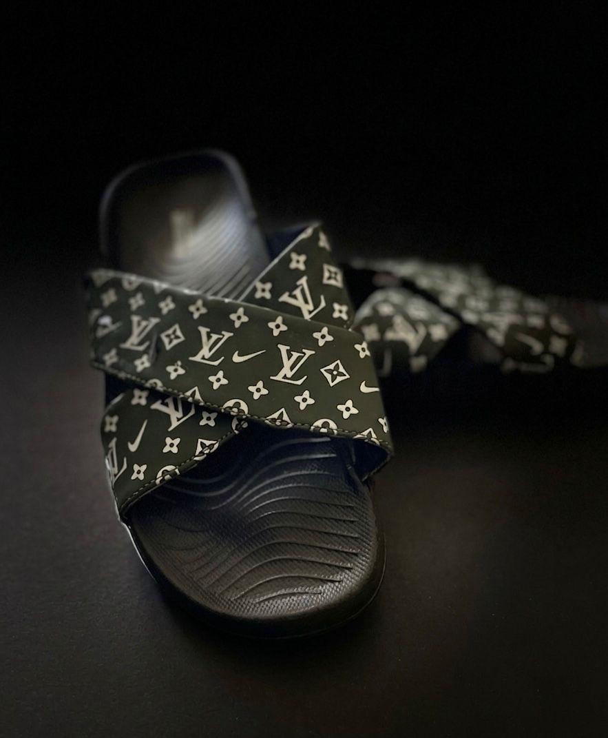 Premium Cross Strap Comfort Slides - White Black | Men & Women