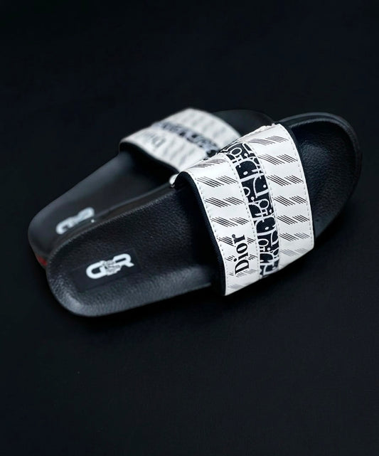 Deor Style Black And White Slides For Men
